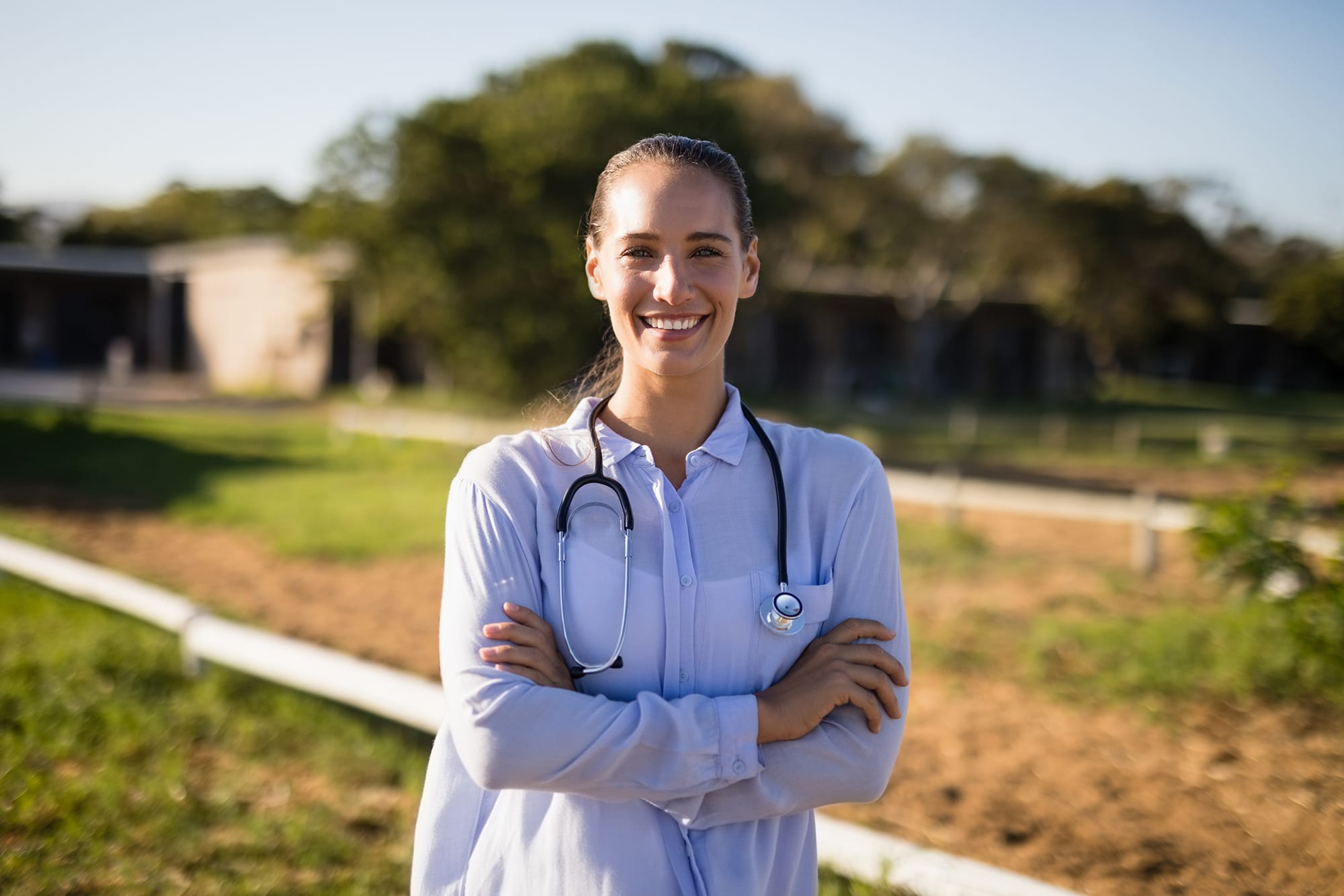 rural doctor in field